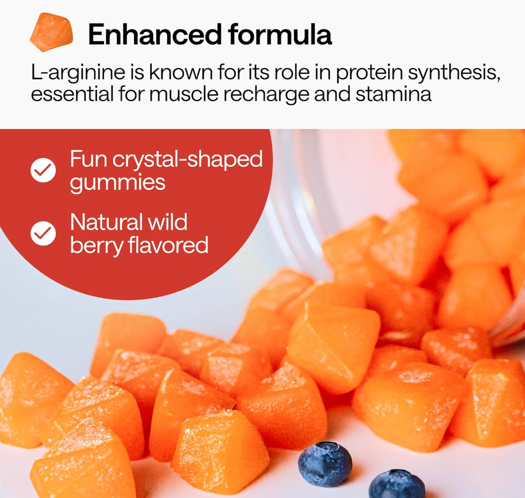 Close-up showing the soft, chewable texture of a Creatine Gummy for muscle gains.