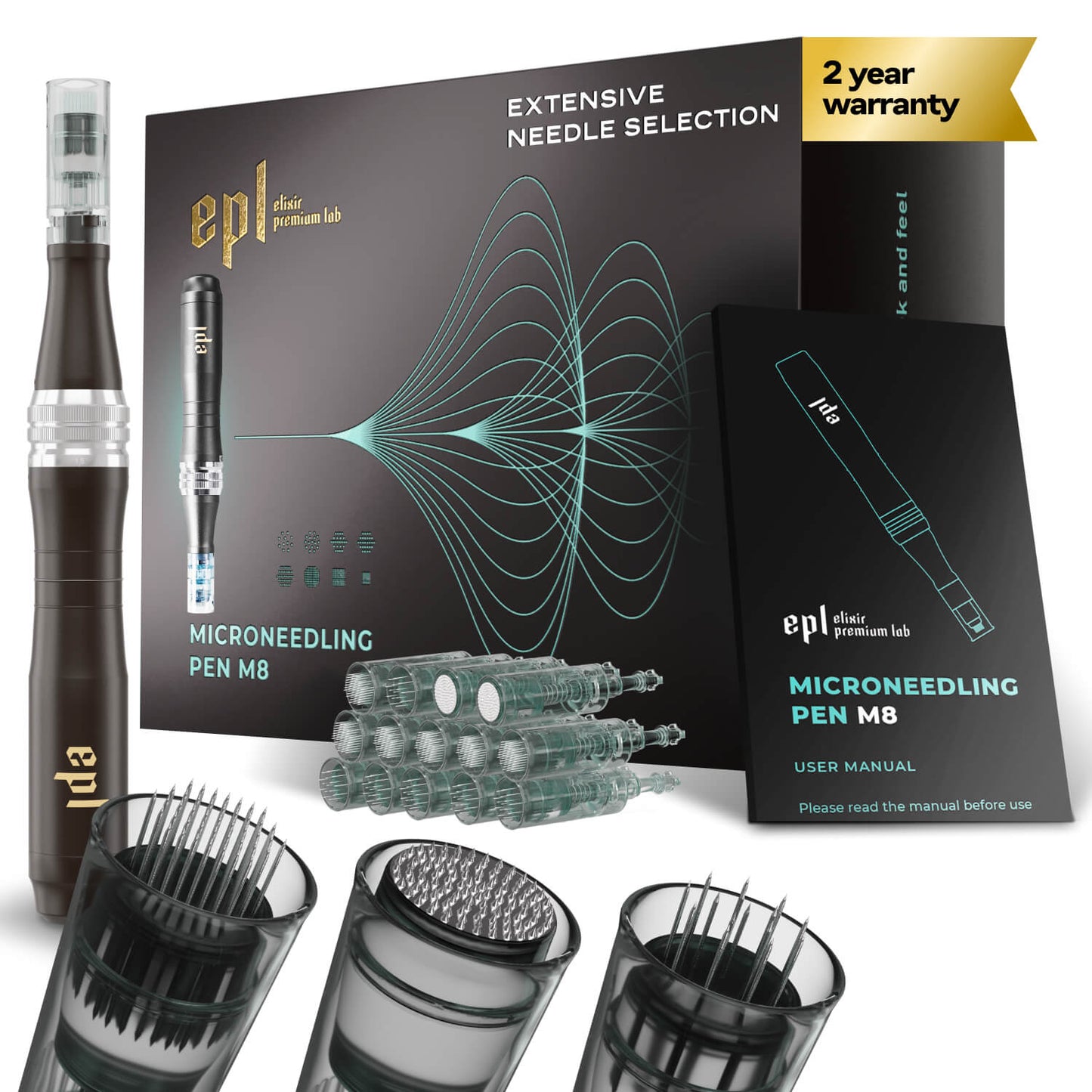 Microneedling Pen M8 | Including 7 36-pin, 7 16-pin and 2 nano needles